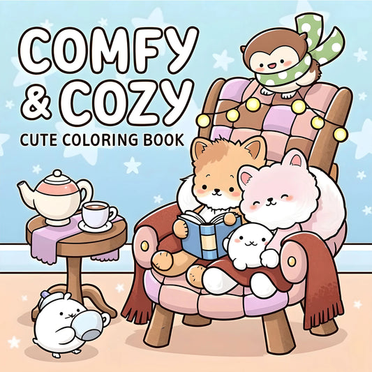 COMFY & COZY Bold-Easy Patterns Coloring Book for Adults Cute Drawing Book Perfect Gift for Party and Birthday